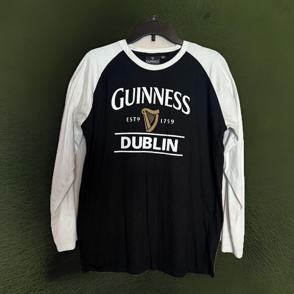 GUINNESS Dublin TShirt Mens XLarge Black-White Beer Logo Crew Neck, #7246, EUC - Picture 1 of 6